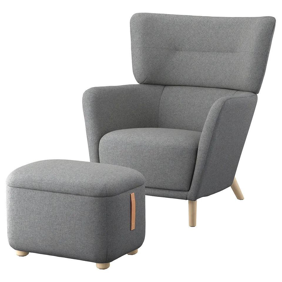 part: OSKARSHAMN wing chair with footstool