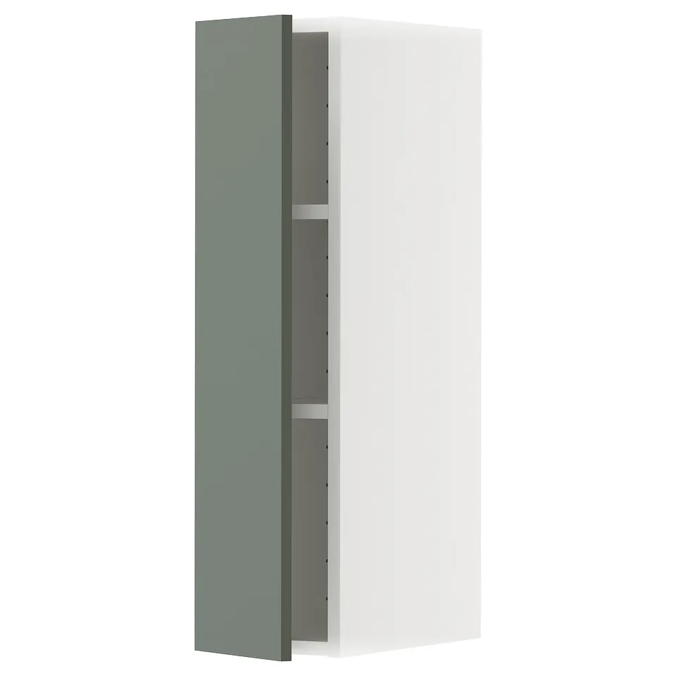 METOD kitchen cabinet, white and grey-green, modern design, wall-mounted.