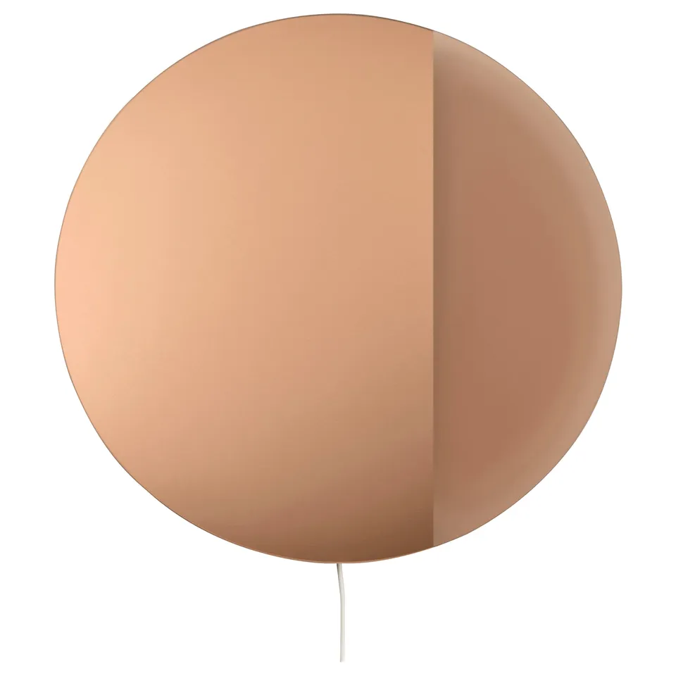 VARMBLIXT lamp, bronze glass shade, dimmable, hanging cord, warm light.