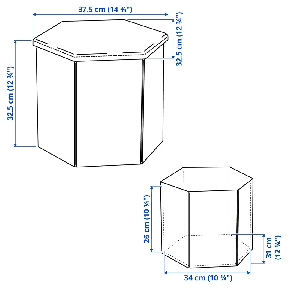Illustration with measurements for the product: KJUGE.