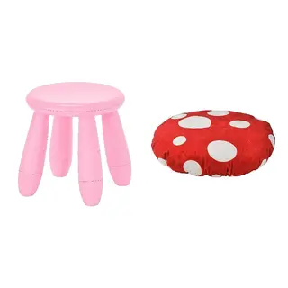 MAMMUT/SKOGSDUVA set: children's stool + stool cover