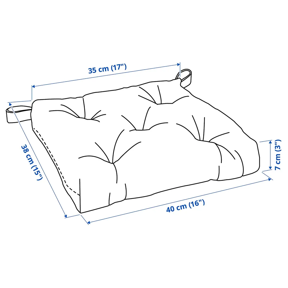 Illustration with measurements for the product: MALINDA.