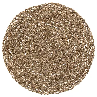 IHÅLLIG place mat, natural/seagrass, 37 cm