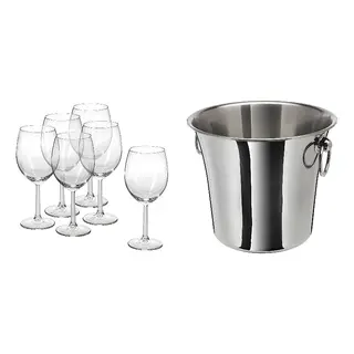 SOLDRÄNKT/SVALKA set: wine glass + wine cooler