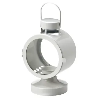 FLODSVALA lantern for tealight, in/outdoor, off-white, Height 21 x Length 14 x Width 11 cm