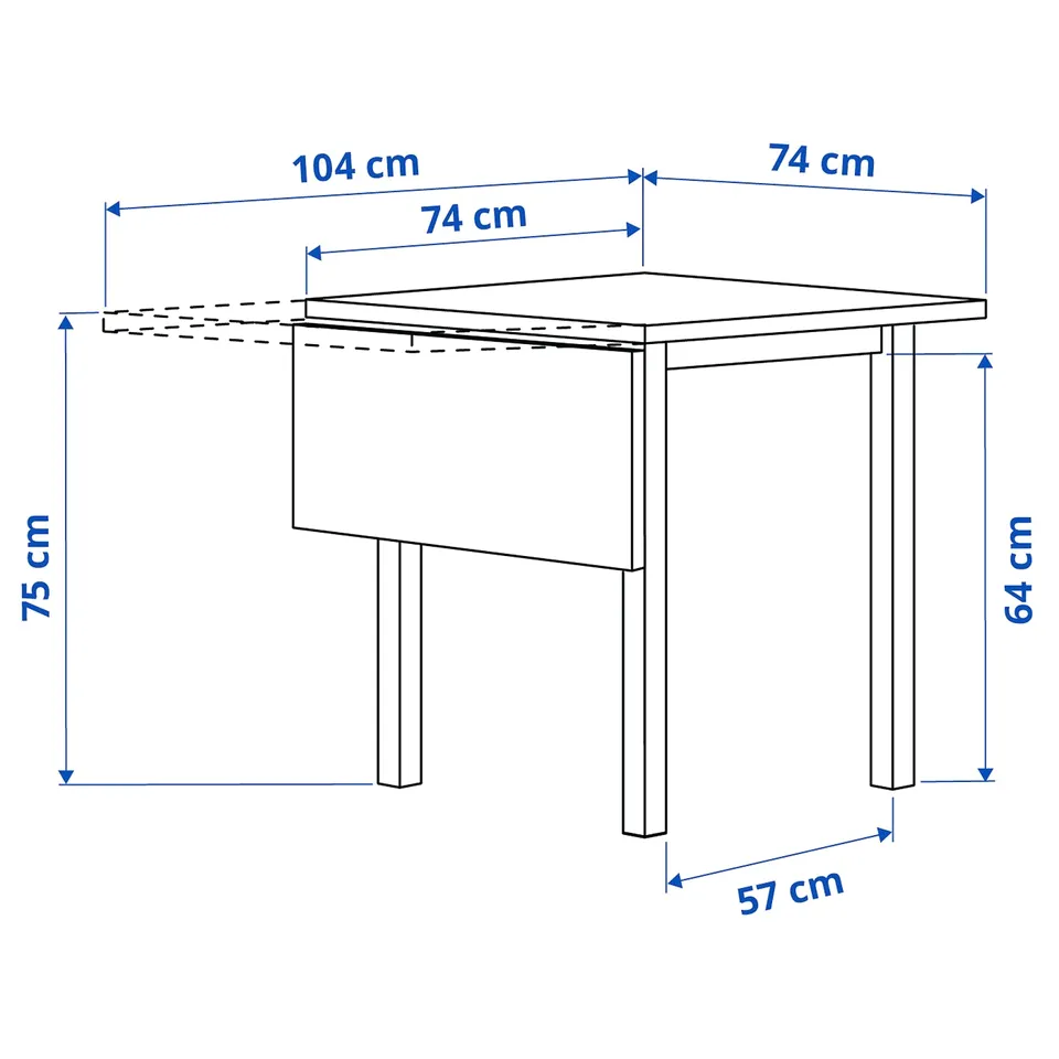 Illustration with measurements for the product: NORDVIKEN.