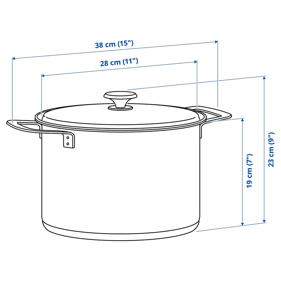 Illustration with measurements for the product: HEMKOMST.