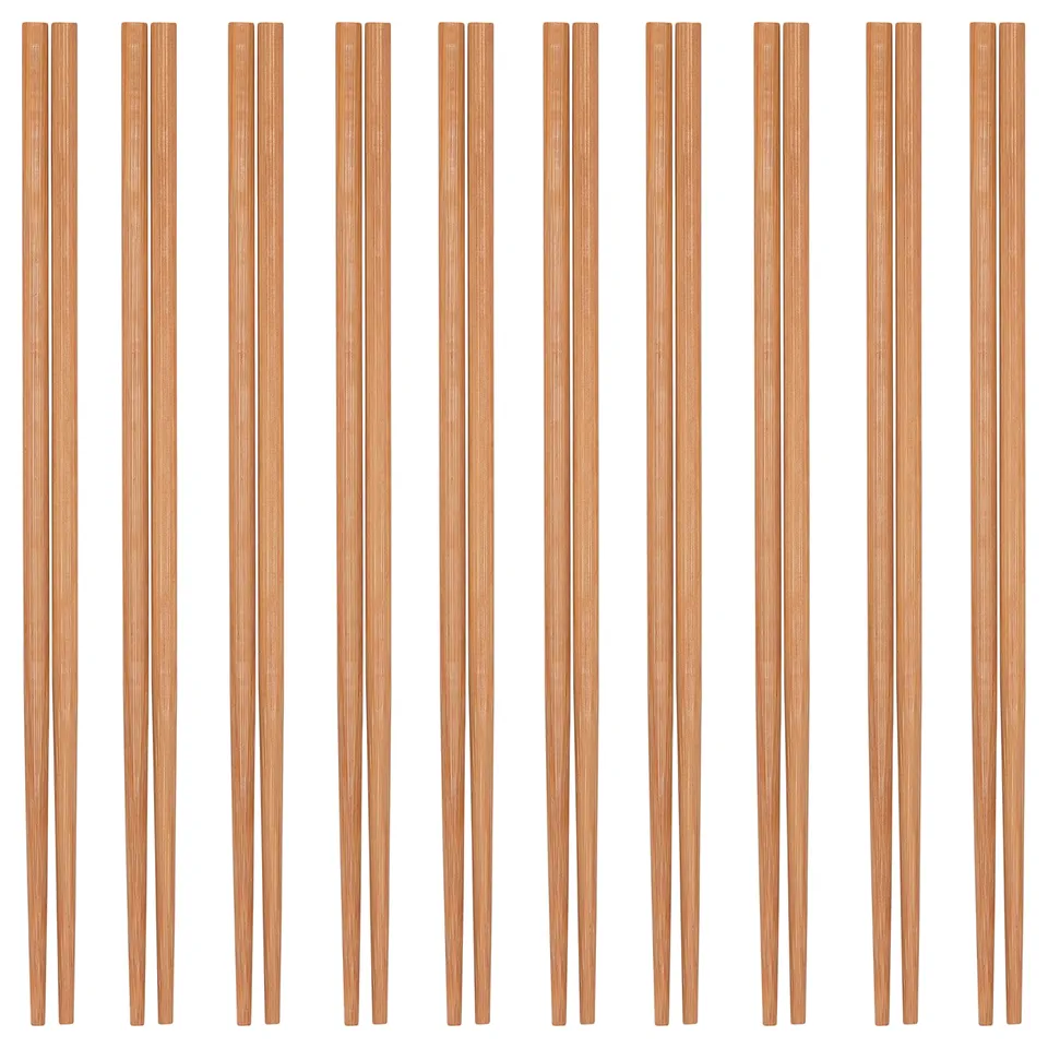 MEDHJÄLPARE bamboo chopsticks, natural, slender, smooth, uniform, neat rows.