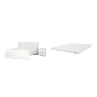 MALM/ÅRBERGET Bed with 8cm thick mattress, latex,5 comfort zones, medium firm
