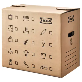 DUNDERGUBBE moving box, brown, 50x31x40 cm/54 l