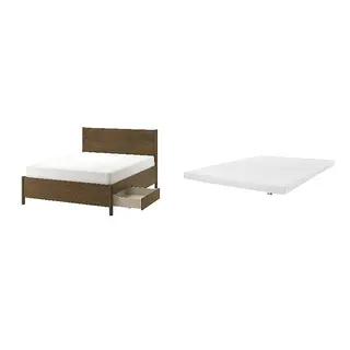 TONSTAD/ÅRBERGET Bed with 8cm thick mattress, latex,5 comfort zones, medium firm