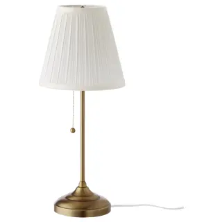 ÅRSTID table lamp, brass/white, Height 55 cm