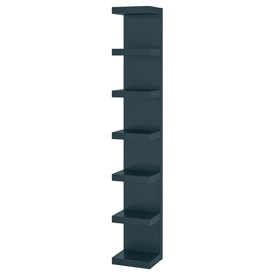LACK Wall shelf unit, black-blue, 30x190 cm