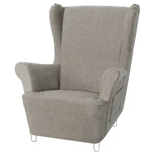 STRANDMON slipcover for children's armchair, Tibbleby dark beige