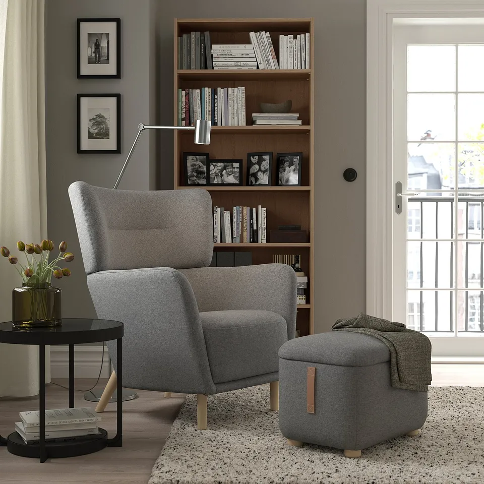 part: OSKARSHAMN wing chair with footstool