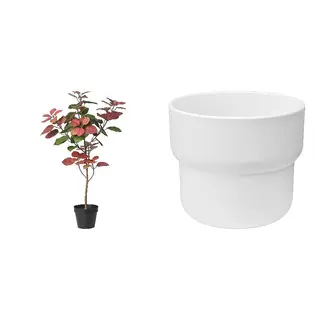 FEJKA/FÖRENLIG set: artificial potted plant + plant pot