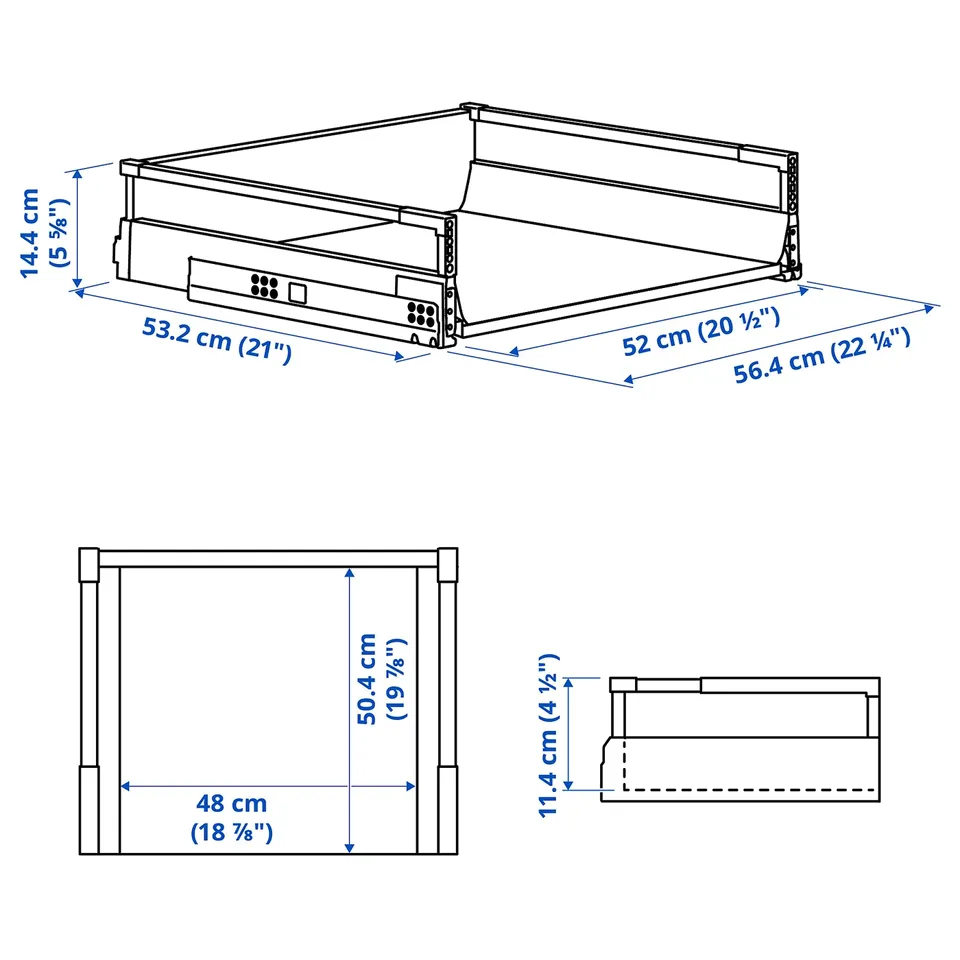MAXIMERA Drawer, medium, white, 60x60 cm