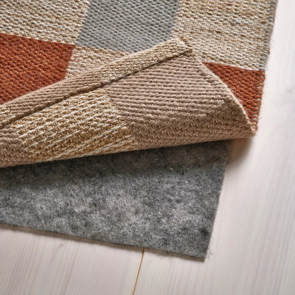 BLÅLJUS Rug, flatwoven, handwoven natural/grey/brown check, 170x240 cm