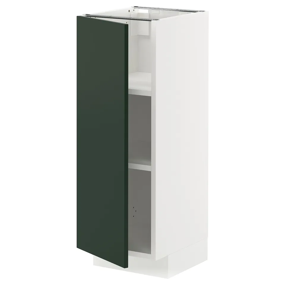 METOD kitchen unit, white & dark green, adjustable shelves, modern design.