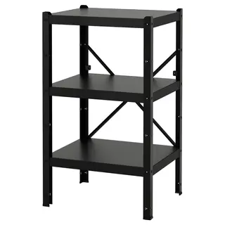 BROR 1 section/shelves, black, 65x55x110 cm