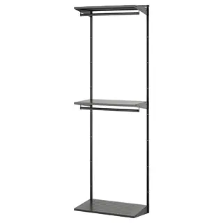 BOAXEL wardrobe combination, anthracite, Width 62.0 x Depth 40.0 x Height 200.6 cm