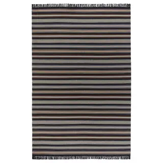 RÅVAROR rug, flatwoven, handwoven black/brown grey, 170x240 cm