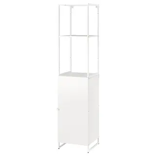JOSTEIN shelving unit with door, in/outdoor/white, 41x44x180 cm