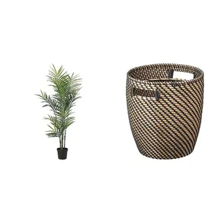 artificial potted plant + pot set: artificial potted plant + plant pot