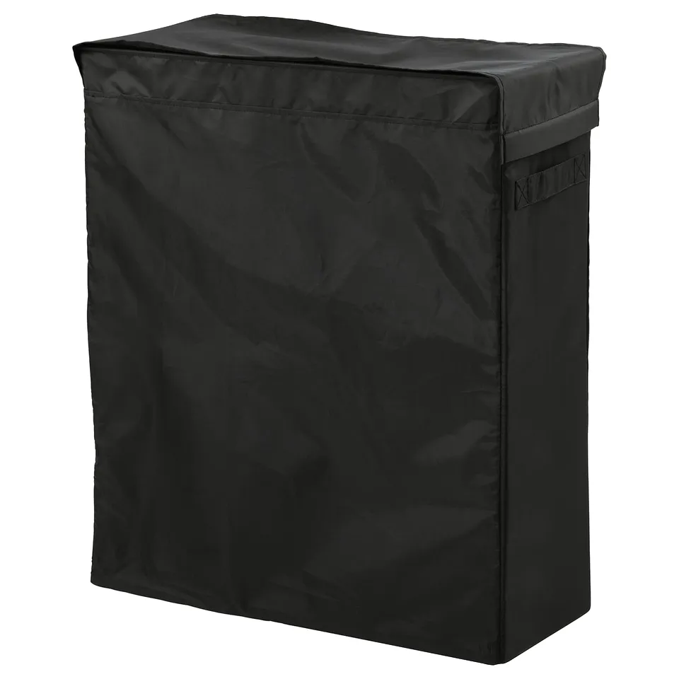 Black SKUBB laundry bag, rectangular, made of polyester, designed for narrow spaces.