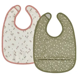 GULDVÄVARE bib, green/white, Length 38.5 x Width 27.5 cm