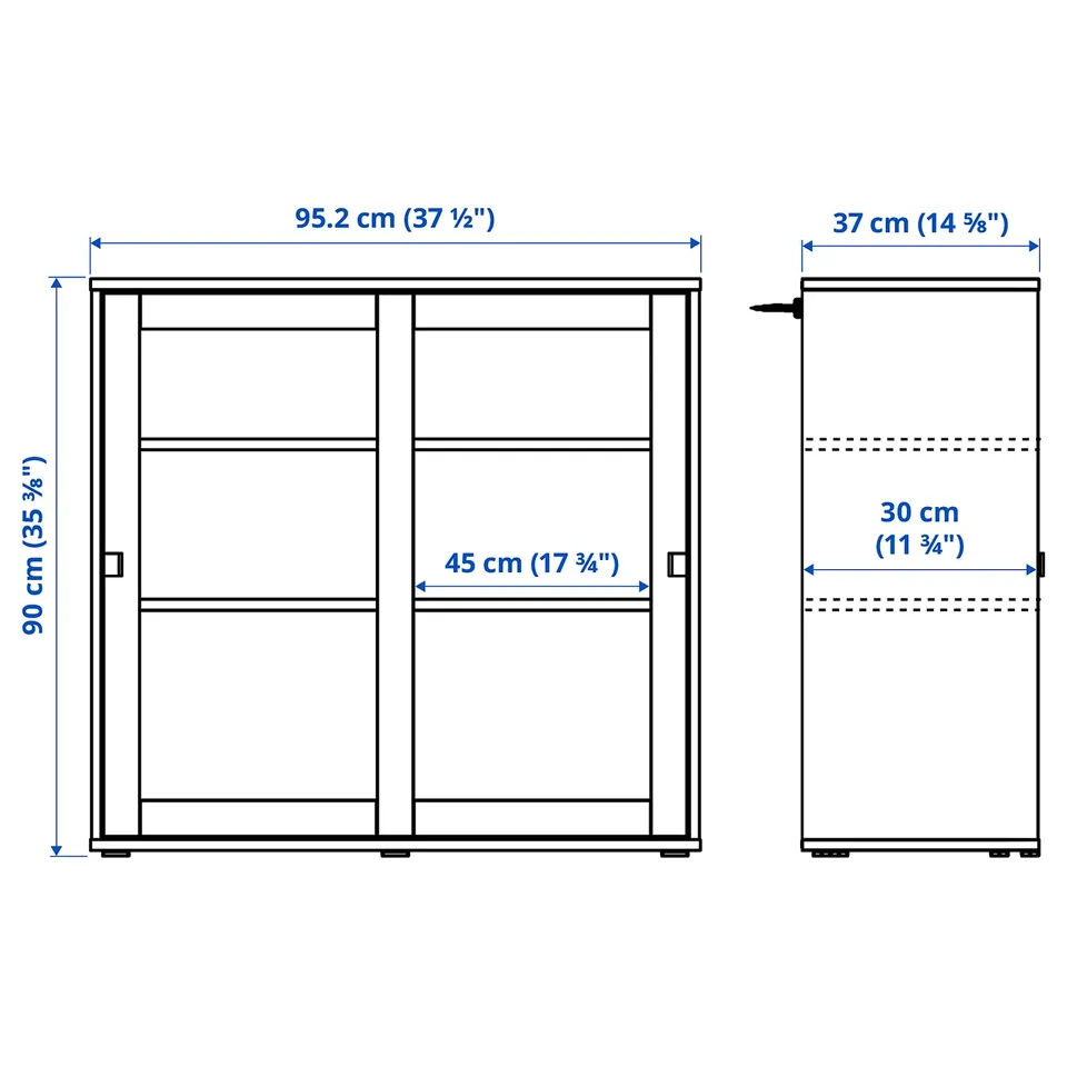 part: VIHALS cabinet with sliding glass doors