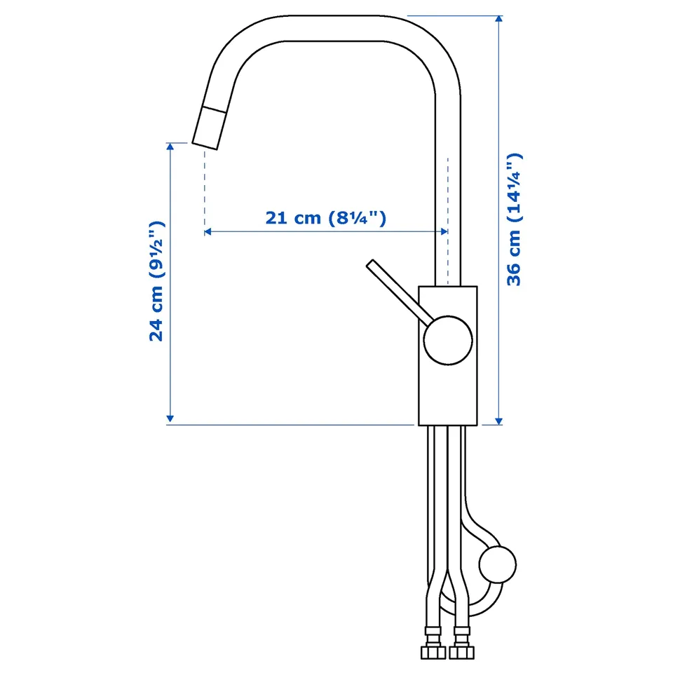 Illustration with measurements for the product: ÄLMAREN.