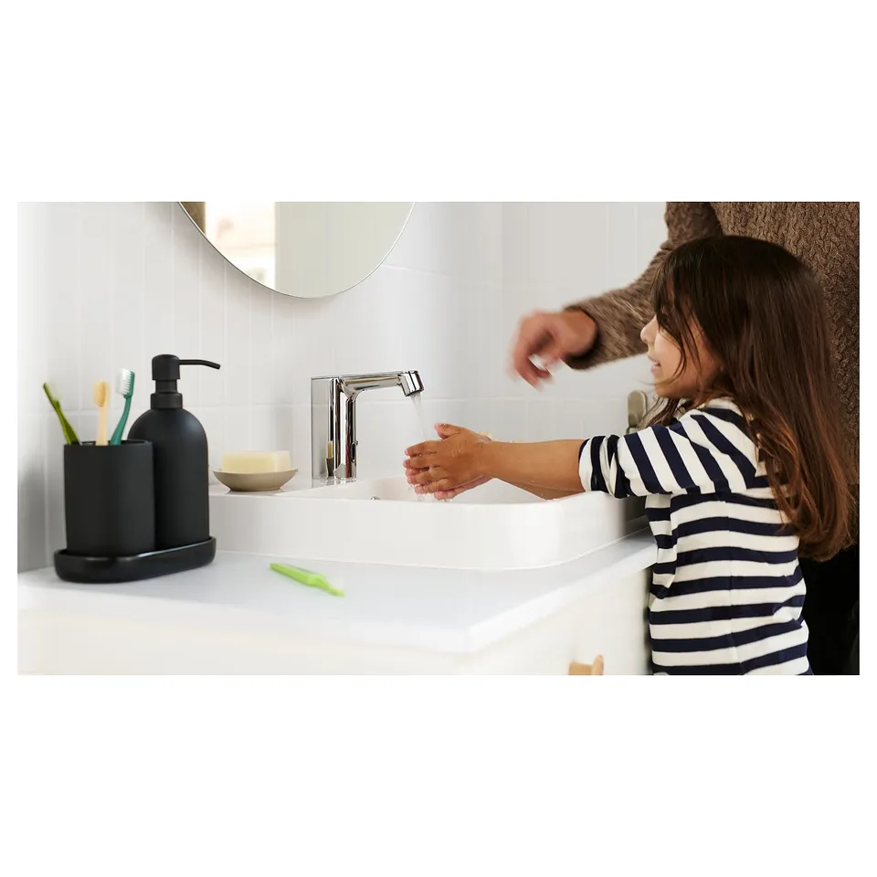 GANSJÖN 3-piece bathroom set, black