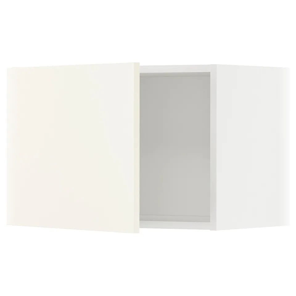 METOD white kitchen cabinet - modern, square shape, wooden frame.