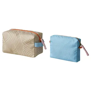 ROMELSÖN accessory bag, set of 2, patterned