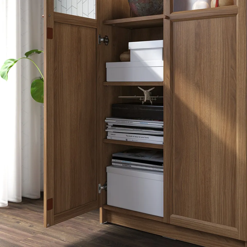 part: BILLY / OXBERG bookcase with panel/glass doors