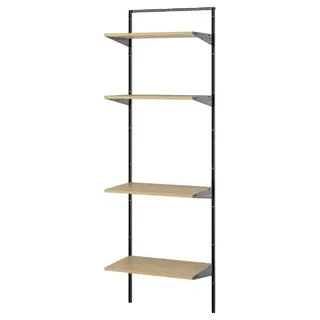 BOAXEL shelving unit, anthracite/oak, Depth 40.0 x Height 200.6 x Width 62.4 cm