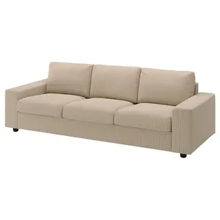 VIMLE 3-seat sofa, with wide armrests/Kelinge beige, Width 255 x Depth 98 cm