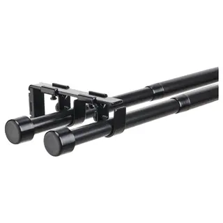 BEKRÄFTA double curtain rod set, black, 120-210 cm 19 mm