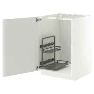 METOD sink cabinet with organiser, white/Veddinge white, Width 60.0 x Depth 61.6 cm