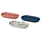 RÖDSNULTRA serving plate, mixed patterns, 20x11 cm