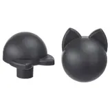 GREJSIMOJS knob, anthracite/cat, 38 mm