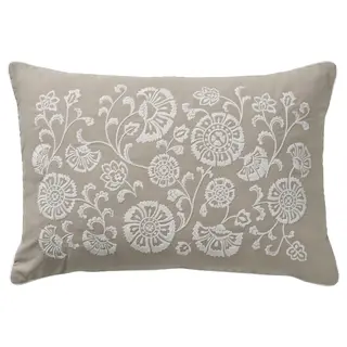 MURSENAP cushion, beige white/embroidery, 40x58 cm