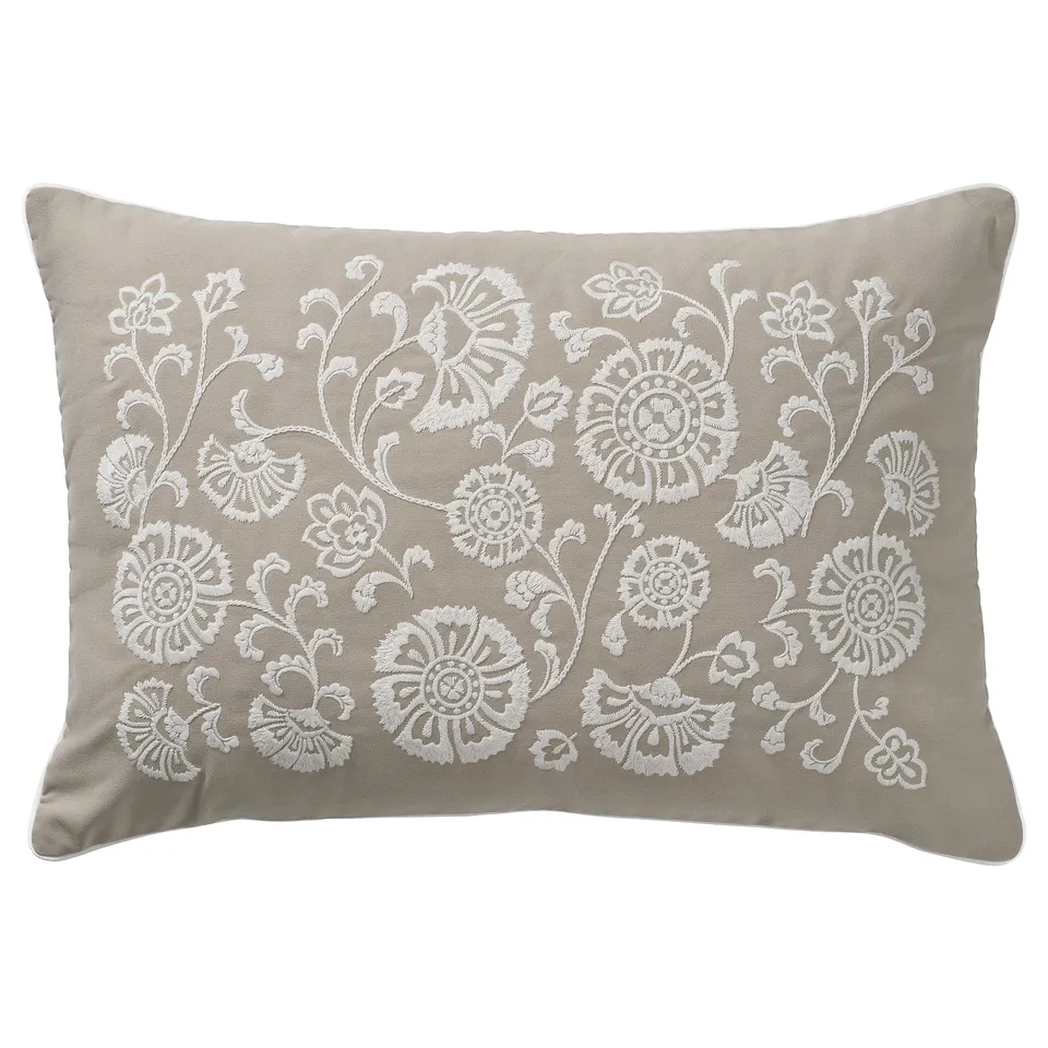 MURSENAP Cushion, beige white/embroidery, 40x58 cm