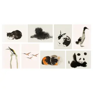 VÄXBO art card, animal portraits, Width 13 x Height 18 cm