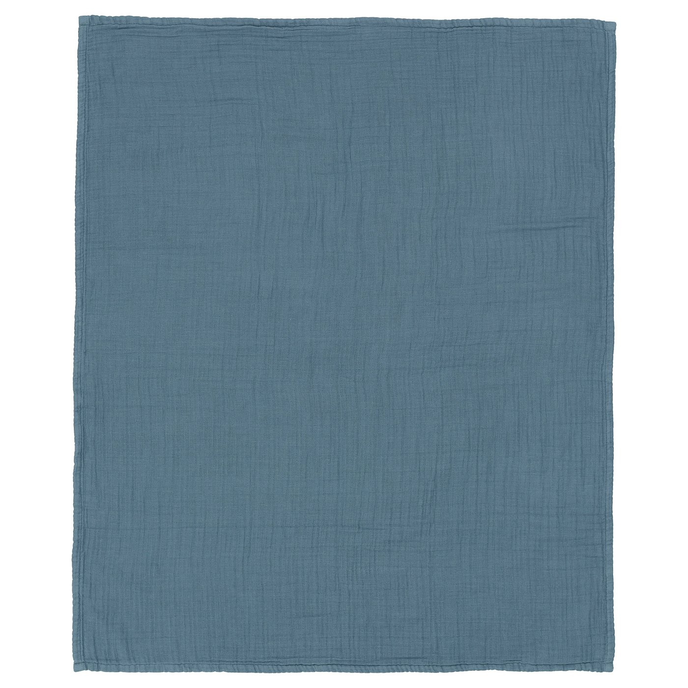 GULDVÄVARE baby blanket, blue, soft organic cotton, square, plain & dotted pattern.