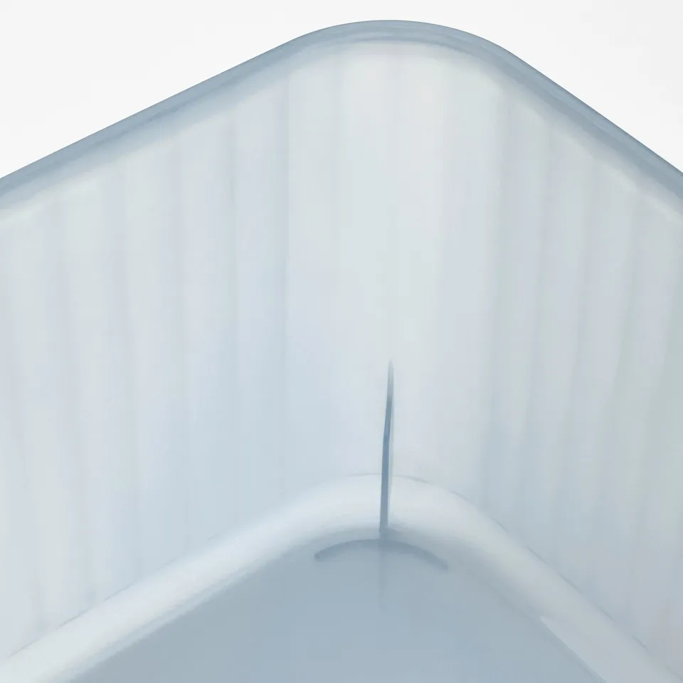 Clear plastic container with lid, neatly designed, partially transparent, stacking-friendly, ideal for organising small items.