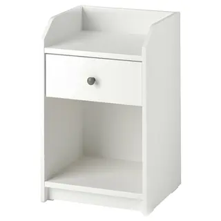 HAUGA bedside table, white, 40x36 cm