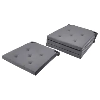 JUSTINA chair pad, grey, 42/35x40x4 cm