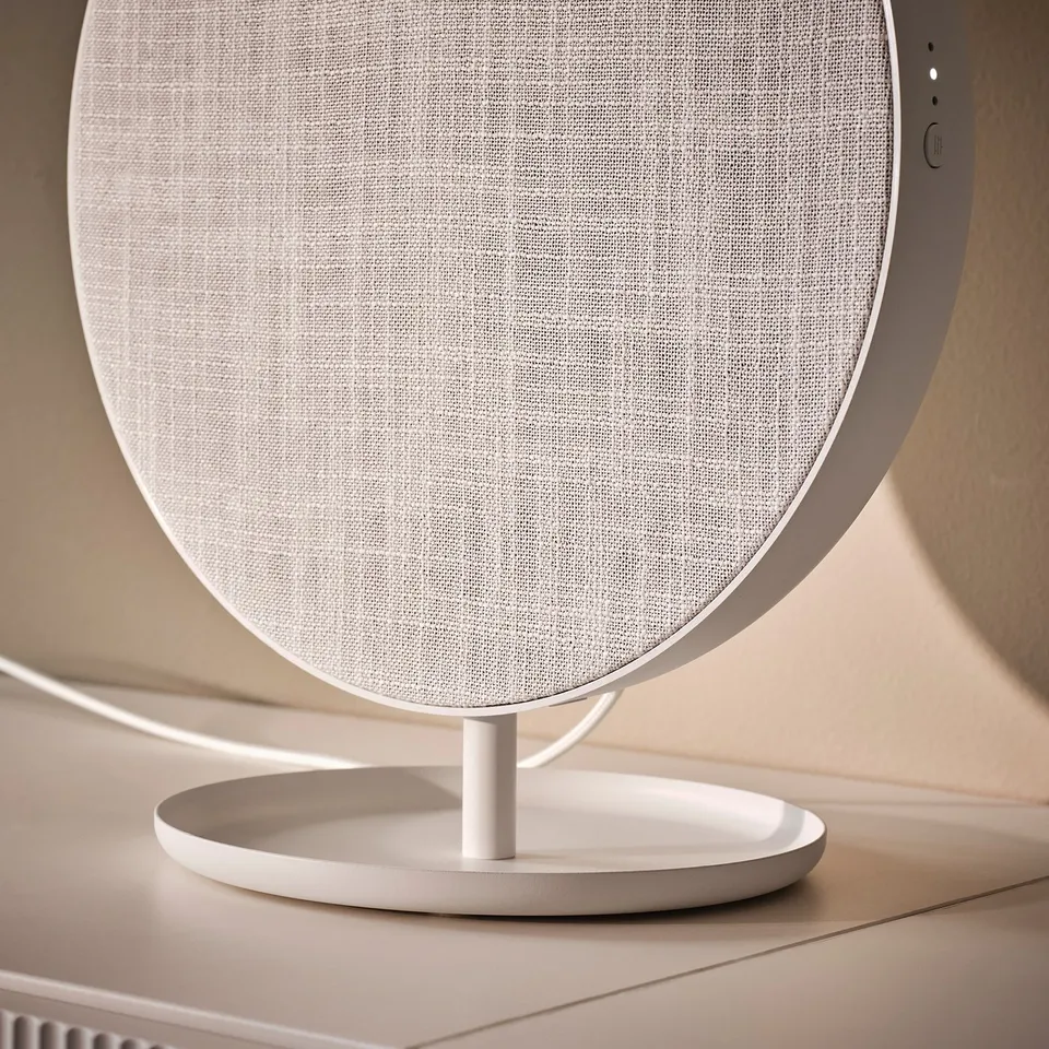 SOLSKYDD Bluetooth speaker, white, 29 cm